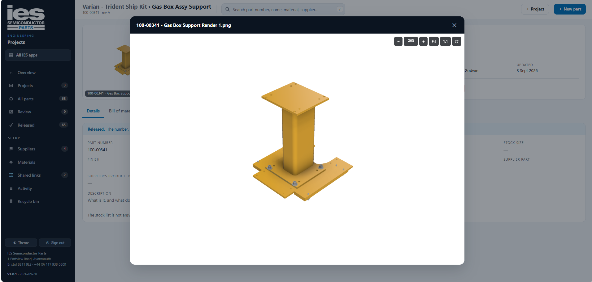 Gas Box Support Render